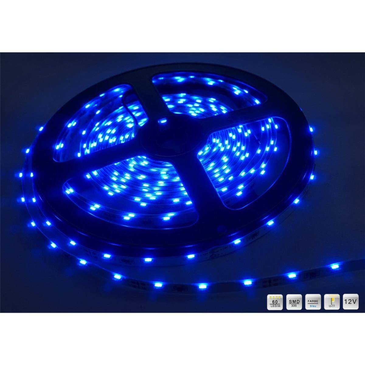 Led Smd 335 Streifen 5m. 60 Leds/M Blau Ca.400 Lumen