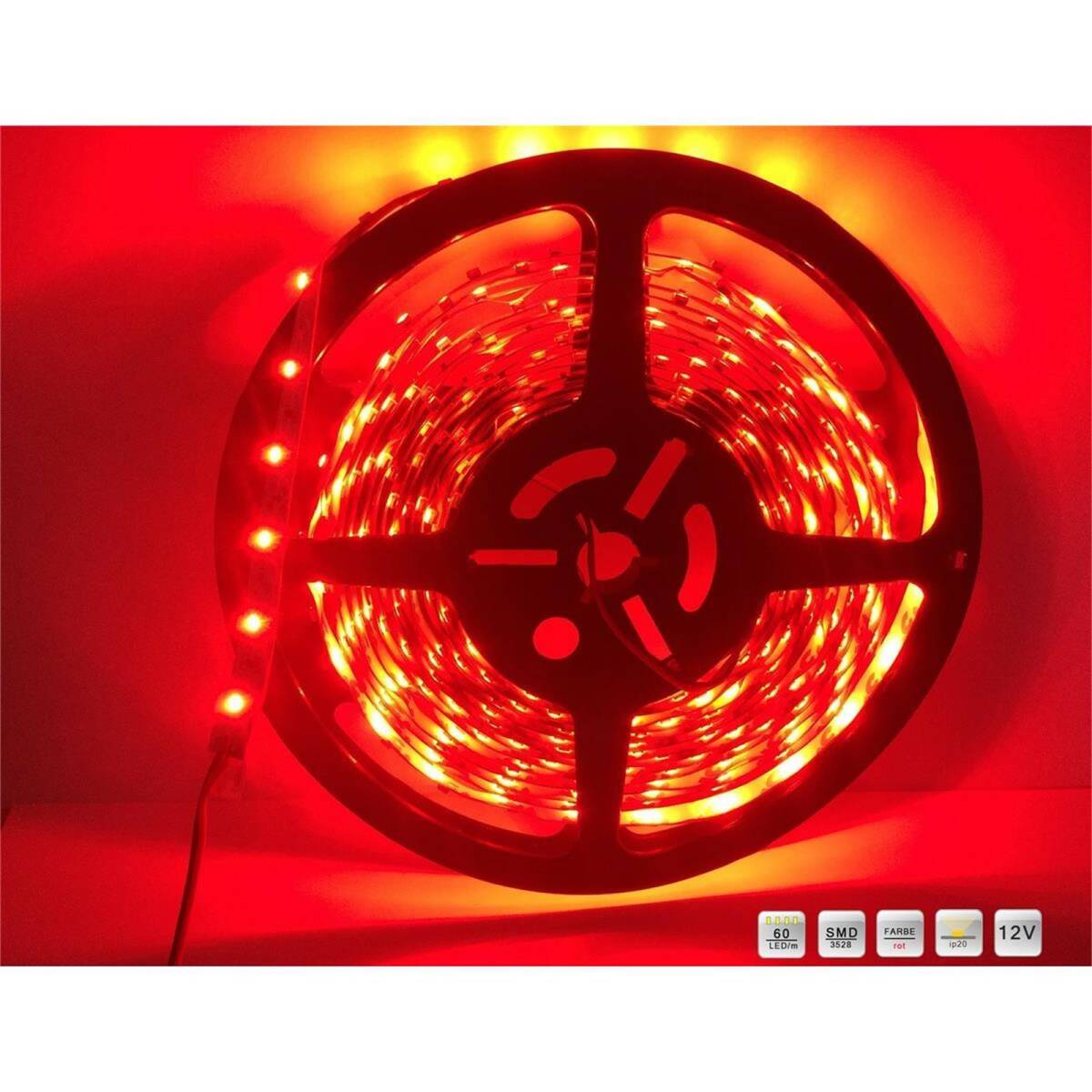 Led Streifen  Smd-3528 60 Leds/M Rot -500cm