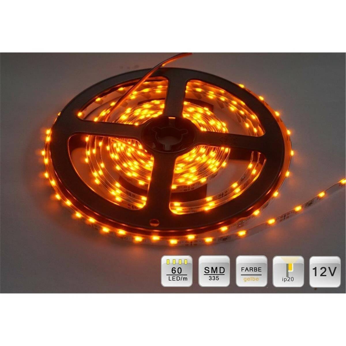 Led Smd 335 Streifen 5m. 60 Leds/M Gelbe Ca.400 Lumen