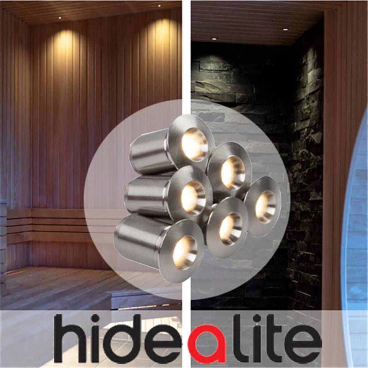 Hidealite LED Deckenleuchte PRO Silber 0,66 W, 6 Stück