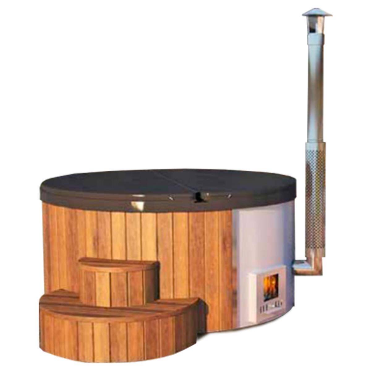 Hot Tub Delux-Grau Edition mit integriertem Holzofen und...