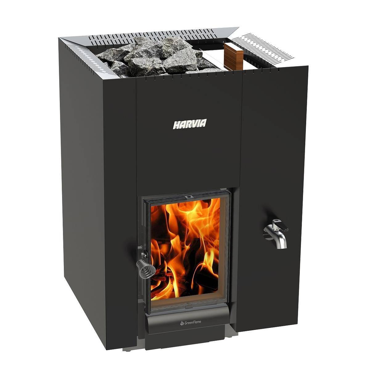 Holz-Saunaofen Harvia Linear 22 GreenFlame RS, schwarz