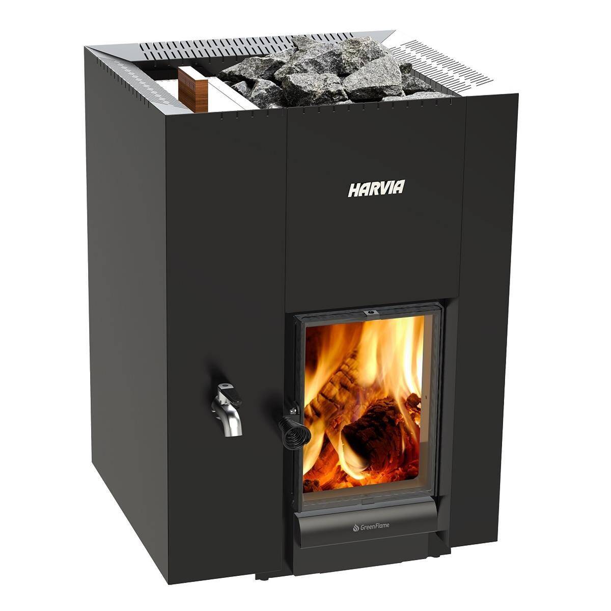 Holz-Saunaofen Harvia Linear 22 GreenFlame LS, schwarz