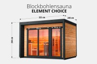 Blocksauna Element Choice aus Thermoholz | Bausatz 2
